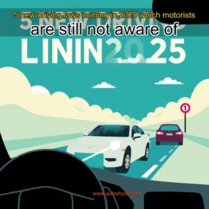 Artistic representation for 5 new driving laws coming in 2025 which motorists are still not aware of