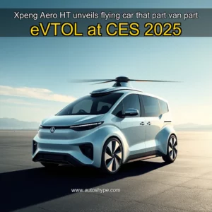 Artistic representation for Xpeng Aero HT unveils flying car that part van part eVTOL at CES 2025