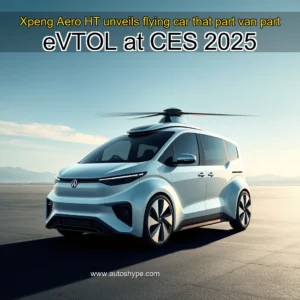 Artistic representation for Xpeng Aero HT unveils flying car that part van part eVTOL at CES 2025