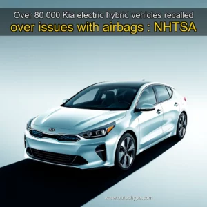 Artistic representation for Over 80 000 Kia electric hybrid vehicles recalled over issues with airbags : NHTSA