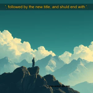 Artistic representation for ', followed by the new title, and shuld end with '.