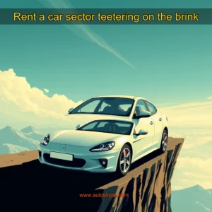Artistic representation for Rent a car sector teetering on the brink