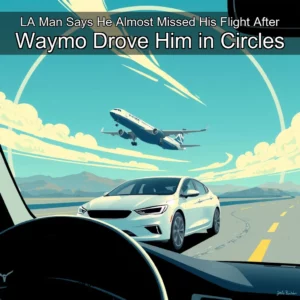 Artistic representation for LA Man Says He Almost Missed His Flight After Waymo Drove Him in Circles