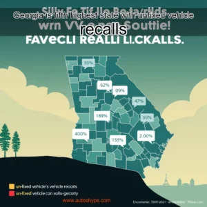 Artistic representation for Georgia is fifth highest state with unfixed vehicle recalls