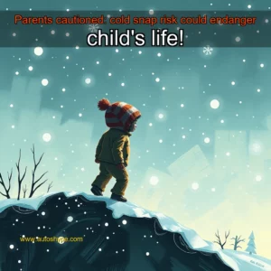 Artistic representation for Parents cautioned: cold snap risk could endanger child's life!