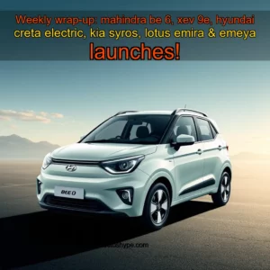 Artistic representation for Weekly wrap-up: mahindra be 6, xev 9e, hyundai creta electric, kia syros, lotus emira & emeya launches!