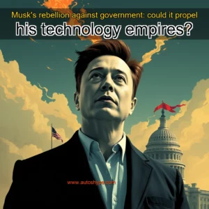 Artistic representation for Musk's rebellion against government: could it propel his technology empires?