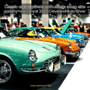 Artistic representation for Classic cars captivate enthusiasts along side splashy new cars at 2025 Cleveland Auto Show