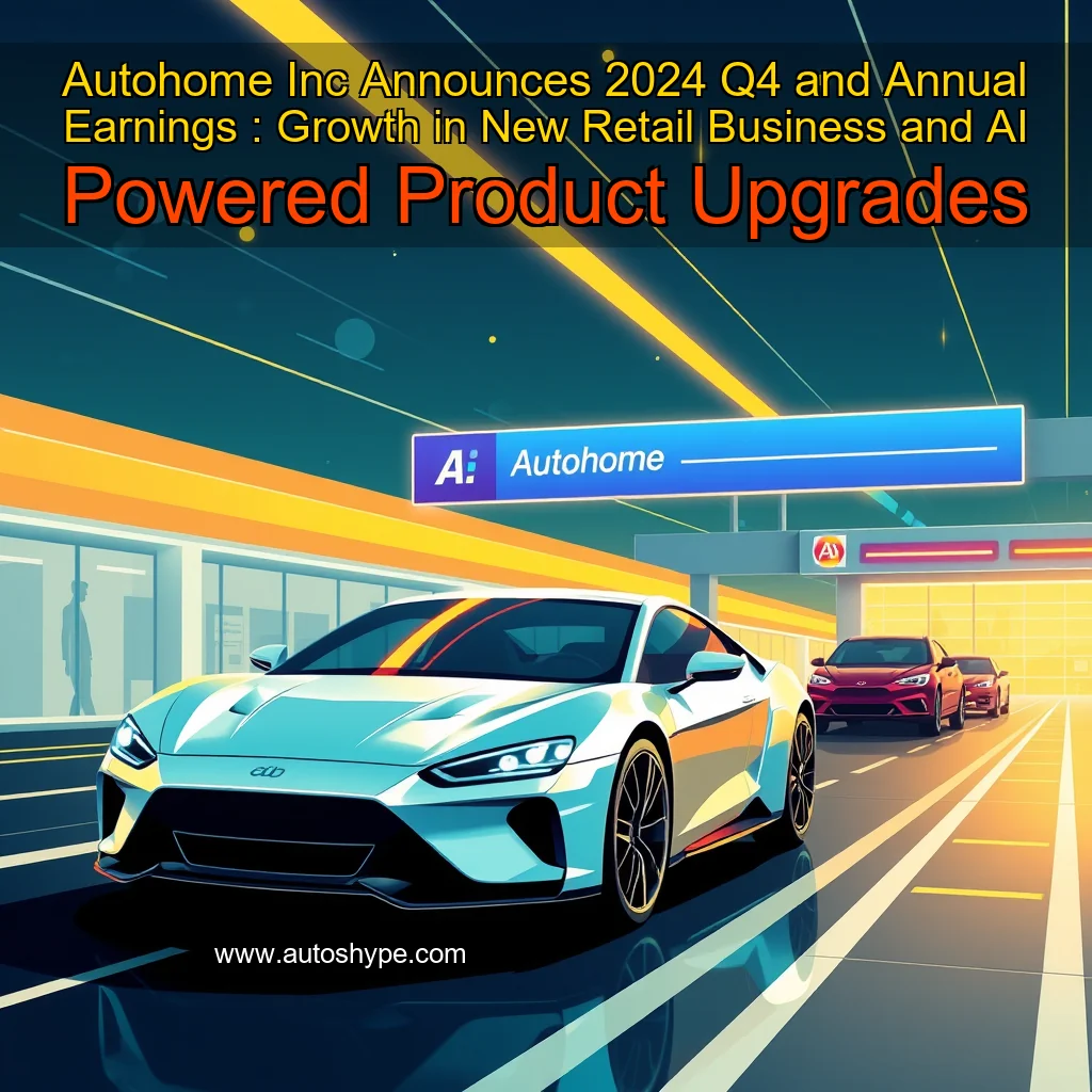 Artistic representation for Autohome Inc Announces 2024 Q4 and Annual Earnings : Growth in New Retail Business and AI Powered Product Upgrades