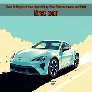 Artistic representation for Gen Z buyers are spending five times more on their first car
