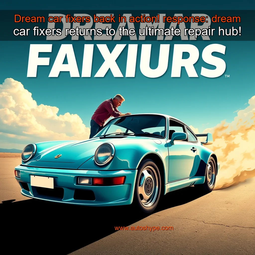 Artistic representation for Dream car fixers back in action! response: dream car fixers returns to the ultimate repair hub!