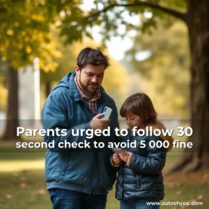 Artistic representation for Parents urged to follow 30 second check to avoid 5 000 fine