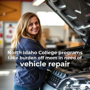 Artistic representation for North Idaho College programs take burden off mom in need of vehicle repair