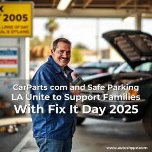 Artistic representation for CarParts com and Safe Parking LA Unite to Support Families With Fix It Day 2025