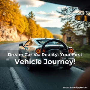 Artistic representation for Dream Car Vs. Reality: Your First Vehicle Journey!