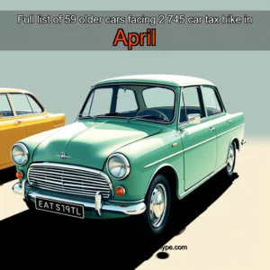 Artistic representation for Full list of 59 older cars facing 2 745 car tax hike in April