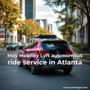 Artistic representation for May Mobility Lyft autonomous ride service in Atlanta