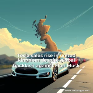 Artistic representation for Tesla sales rise in united kingdom despite global backlash against Elon Musk