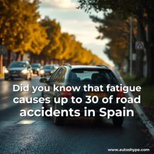 Artistic representation for Did you know that fatigue causes up to 30 of road accidents in Spain