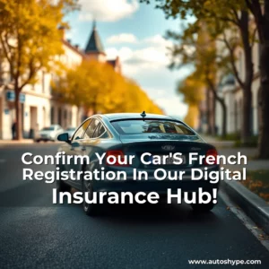 Artistic representation for Confirm Your Car'S French Registration In Our Digital Insurance Hub!