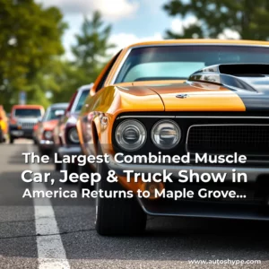 Artistic representation for The Largest Combined Muscle Car, Jeep & Truck Show in America Returns to Maple Grove Raceway
