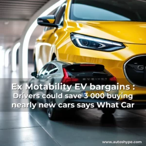 Artistic representation for Ex Motability EV bargains : Drivers could save 3 000 buying nearly new cars says What Car