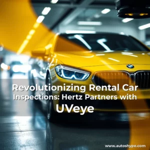 Artistic representation for Revolutionizing Rental Car Inspections: Hertz Partners with UVeye