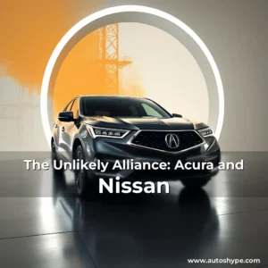 Artistic representation for The Unlikely Alliance: Acura and Nissan
