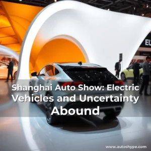 Artistic representation for Shanghai Auto Show: Electric Vehicles and Uncertainty Abound