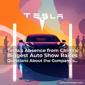 Artistic representation for Tesla's Absence from China's Biggest Auto Show Raises Questions About the Company's Dominance