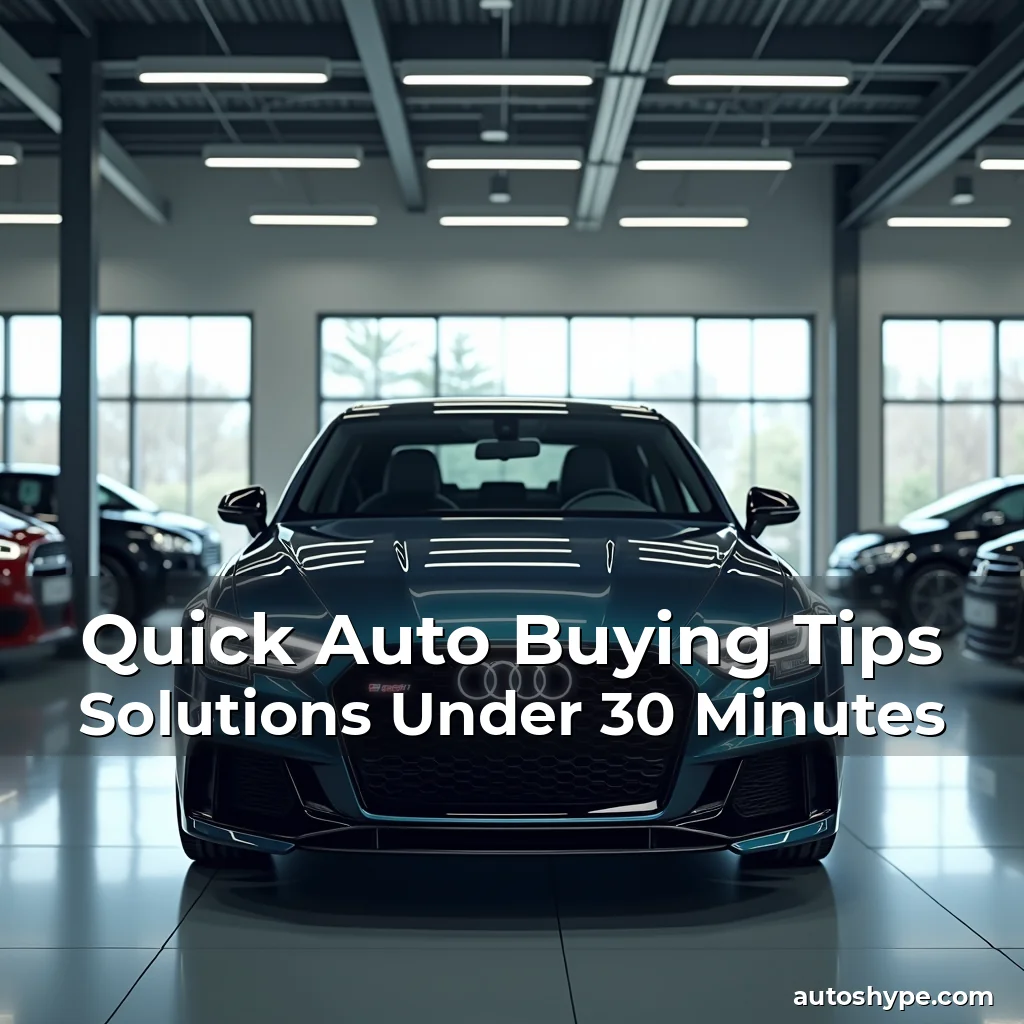 Artistic representation for Quick Auto Buying Tips Solutions Under 30 Minutes