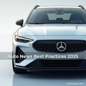 Artistic representation for Auto News Best Practices 2025